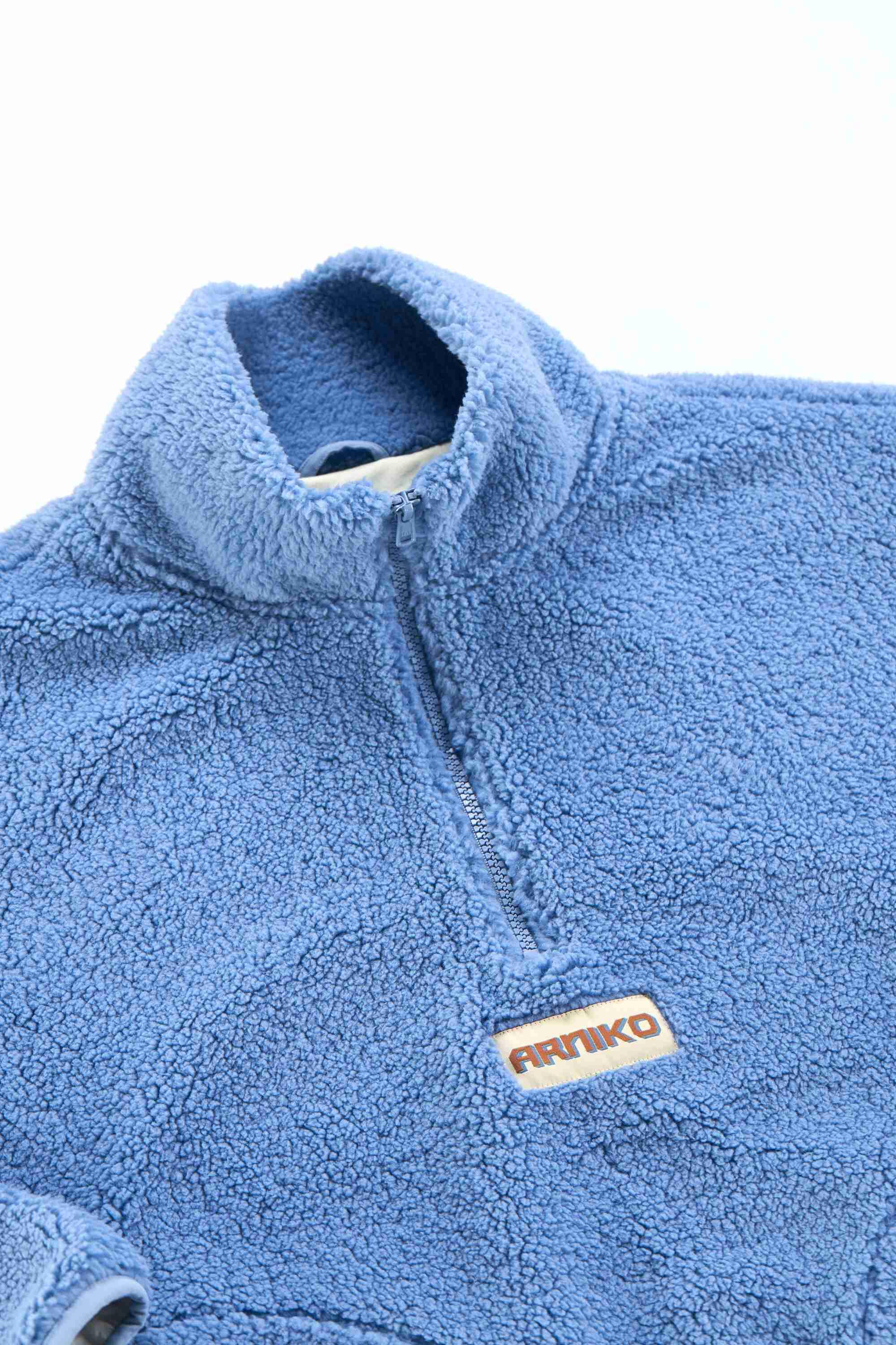 Arniko Moha Half Zip Fleecejacke Ice Blue Unisex Recycelt blau